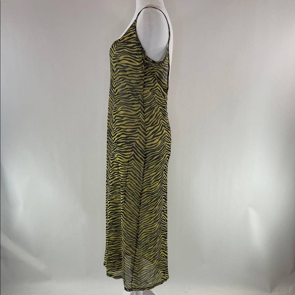Yellow Zebra Mesh Swim Coverup, XL - Picture 7 of 9